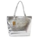 Bolsa de ombro, bolsa tiracolo, couro prateado Hobo
