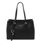 Bolsa de Ombro Couro Preta Tuscany Leather