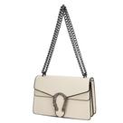 Bolsa de ombro de couro, bolsa de corrente para mulheres bolsas tiracolo modernas com estampa de cobra, bolsa axilar vintage, bolsa quadrada, bolsa clutchbranca