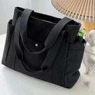 Bolsa de Ombro de Lona Grande para Mulheres - Com Vários Bolsos com Zíper