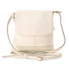 Bolsa de Ombro em Couro Legítimo Modelo Jô, Cor Off-white