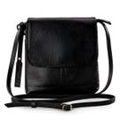 Bolsa de Ombro em Couro Legítimo Modelo Jô, Cor Preto