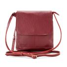 Bolsa de Ombro em Couro Legítimo Modelo Jô, Cor Vinho