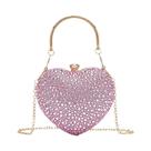 Bolsa De Ombro Em Forma De Coração Com Inlay De Diamante E Cristal Para Festas E Casamentos Bolsa De Ombro Em Forma De Coração Com Inlay De Diamante E Cristal Para Festas E Casamentos