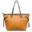 Bolsa de Ombro Espaçosa Totebag Animal Print Caramelo
