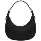 Bolsa de ombro FashionPuzzle Elegant Crescent Black Faux Leather