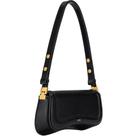 Bolsa de Ombro Feminina com Alça Ajustável, Bolsa Feminina Elegante com Couro Preto, Bolsa Transversal Tiracolo Presente