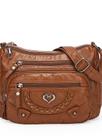 Bolsa de ombro feminina de couro poliuretano macio, multibolsos Bolsa de ombro feminina de couro poliuretano macio, multibolsos