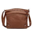 Bolsa de ombro feminina de couro PU lavado de várias camadas Bolsa de ombro feminina de couro PU lavado de várias camadas