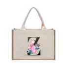 Bolsa De Ombro Feminina De Lona Branca Com Estampa, Grande Capacidade, Dobrável E Reutilizável