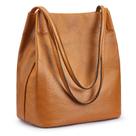 Bolsa de ombro feminina Kattee, macia, de couro genuíno, marrom Bolsa de ombro feminina Kattee, macia, de couro genuíno, marrom