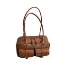Bolsa De Ombro Feminina Marrom Café Com Múltiplos Bolsos, Estilosa E Versátil, Bolsa Transversal
