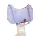 Bolsa De Ombro Feminina Mini De Veludo Cotelê Com Corrente, Casual, Cor Sólida, Fecho De Zíper, Bolsa De Ombro Feminina Mini De Veludo Cotelê Com Corrente, Casual, Cor Sólida, Fecho De Zíper,