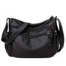 Bolsa de Ombro Feminina Retrô - Grande Capacidade, Couro PU Lavado e Macio Bolsa de Ombro Feminina Retrô - Grande Capacidade, Couro PU Lavado e Macio