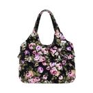 Bolsa De Ombro Floral Feminina Em Lona, Mini Bolsa De Moda Com Laço, Porta-Moedas Para Celular Bolsa De Ombro Floral Feminina Em Lona, Mini Bolsa De Moda Com Laço, Porta-Moedas Para Celular
