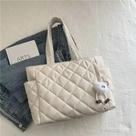 Bolsa De Ombro Grande De Algodão Para Mulheres Com Design Em Losango, Versátil E Prática Para Bolsa De Ombro Grande De Algodão Para Mulheres Com Design Em Losango, Versátil E Prática Para