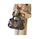 Bolsa De Ombro Grande De Couro Preto Para Mulheres, Bolsa De Viagem Transversal Macia De Cor Sólida