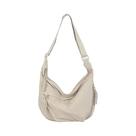 Bolsa De Ombro Grande Feminina Em Tecido Macio De Cor Sólida, Estilo Casual, Bolsa Transversal Para