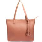 Bolsa de Ombro Grande Feminina material sintético Caramelo Marrom Claro Bolsa de Ombro Grande Feminina material sintético Caramelo Marrom Claro
