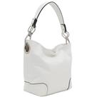 Bolsa de ombro Hobo ALYSSA branca com hardware Big Snap Hook