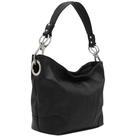 Bolsa de ombro Hobo ALYSSA com hardware Big Snap Hook preta