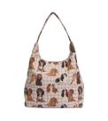 Bolsa de ombro Hobo Signare Tapestry para mulheres Cavalier Dog