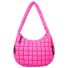 Bolsa de ombro Iqimott acolchoada Puffer Tote Nylon Bubble RoseRed