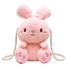 Bolsa de ombro Messenger Pink Fluffy Rabbit para crianças Bolsa de ombro Messenger Pink Fluffy Rabbit para crianças