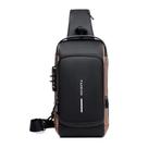 Bolsa De Ombro Mochila Masculina Impermeável Com Fechadura De Código Com Carregamento Usb Cor:preto Marrom