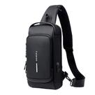 Bolsa De Ombro Mochila Masculina Impermeável Com Fechadura De Código Com Carregamento Usb Cor:preto