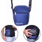 Bolsa de Ombro Shouder Bag Azul 2 Zíperes alça regulável