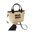 Bolsa De Ombro Transversal Feminina De Palha Estilo Boho Para Verão, Bolsa De Praia Designer