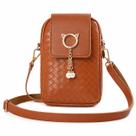 Bolsa de ombro transversal para celular com borla de pérola