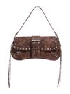 Bolsa de ombro Verdusa Y2K Trendy Goth Studed Punk Leather