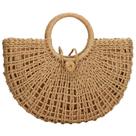 Bolsa de palha com alça superior YYW Sacola de rattan de praia de verão tecida à mão