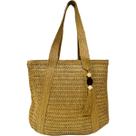 Bolsa de Palha Decorada Marrom Tassel Praia Piscina Verão Viagem Bolsa de Palha Decorada Marrom Tassel Praia Piscina Verão Viagem
