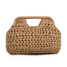 Bolsa de Palha Emprier Dumpling Clutch Trançada 29x19x5 cm