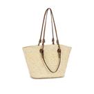 Bolsa de Palha Feminina com Alça de material sintético Modelo Tote Grande com Forro Interno