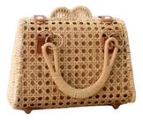 Bolsa De Palha Feminina Sofisticada Moderna Média Verão Top