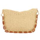Bolsa de palha GOKTOW Bolsa de tecido Raffia Tote Beach Beige