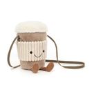 Bolsa de pelúcia Jellycat Amuseables Coffee-To-Go Crossbody de 17 cm