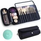 Bolsa de pincéis de maquiagem Warmstore Black Nylon Roll-Up Design