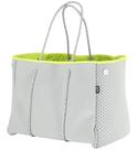 Bolsa de Playa Tote QOGiR de Neopreno con Bolsillo Interior con Cierre Gris