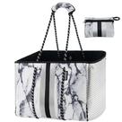 Bolsa de Playa Tote QOGiR de Neopreno Mármol con Bolsillo Interno