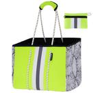 Bolsa de Playa Tote QOGiR de Neopreno Multifuncional Grande Verde Brillante