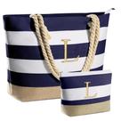 Bolsa de playa YOOLIFE de lona para mujer con neceser