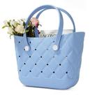 Bolsa de praia Biuyorbty, bolsa de borracha impermeável para mulheres azul/rosa
