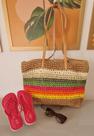 Bolsa de praia colorida bem verão