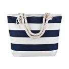 Bolsa De Praia De Lona Listrada De Grande Capacidade Para Mulheres, Moda De Verão, Bolsa De Ombro
