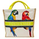 Bolsa De Praia Estampada Arara Feminina Sacola Amarela